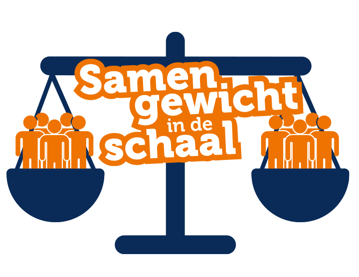 Samen gewicht in de schaal